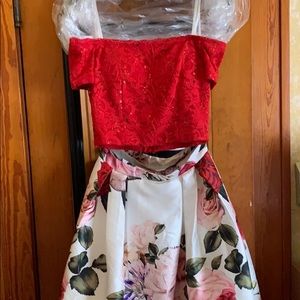 Two piece prom dress